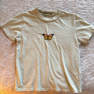 Brandy Melville butterfly green tee
